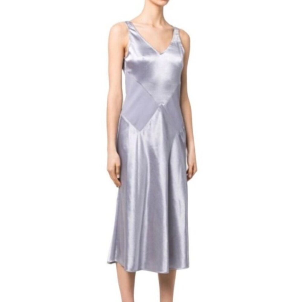 Marc Jacobs Paneled Satin Slip Dress Gray/Silver - Size 0